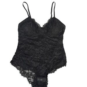Heyshape Black Floral Lace Shapewear Bodysuit XS Adjustable Straps NWT